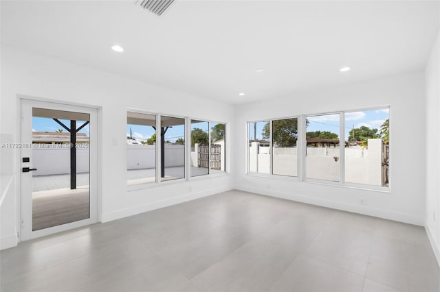 view of unfurnished sunroom