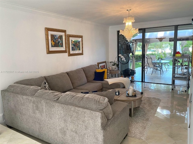 20246 NE 34th Ct Unit 46, Aventura, FL 33180 - living area with light tile patterned flooring and crown molding