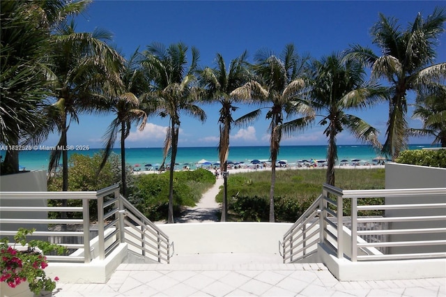 water view with a view of the beach