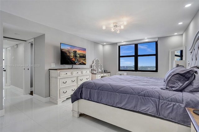 view of tiled bedroom