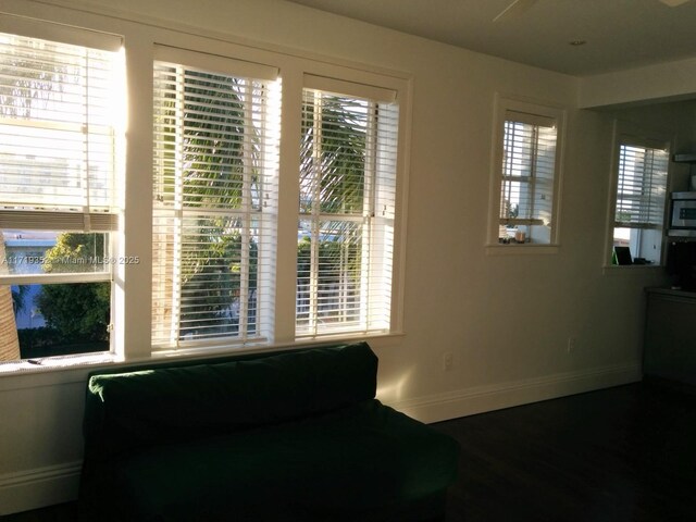 interior space featuring baseboards and a wealth of natural light
