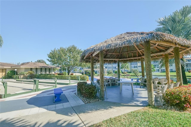 view of property's community with a gazebo