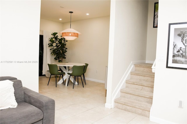 view of tiled dining space