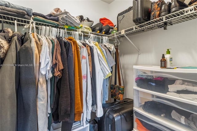 view of walk in closet