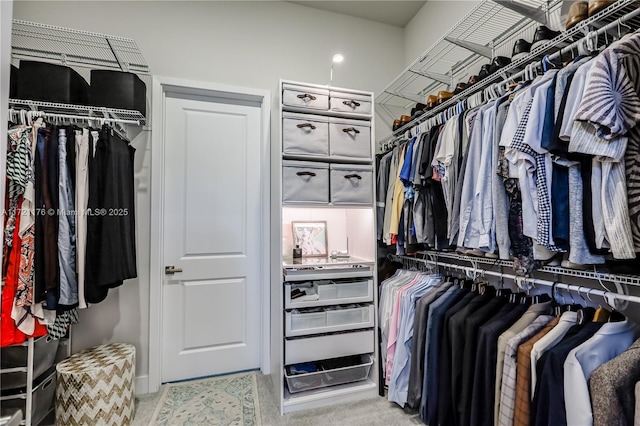 view of walk in closet