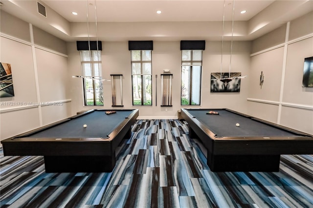 game room featuring billiards