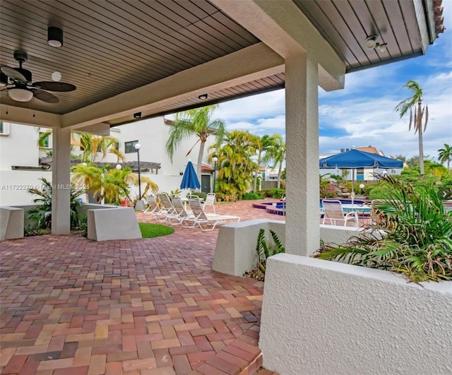 view of patio / terrace with ceiling fan