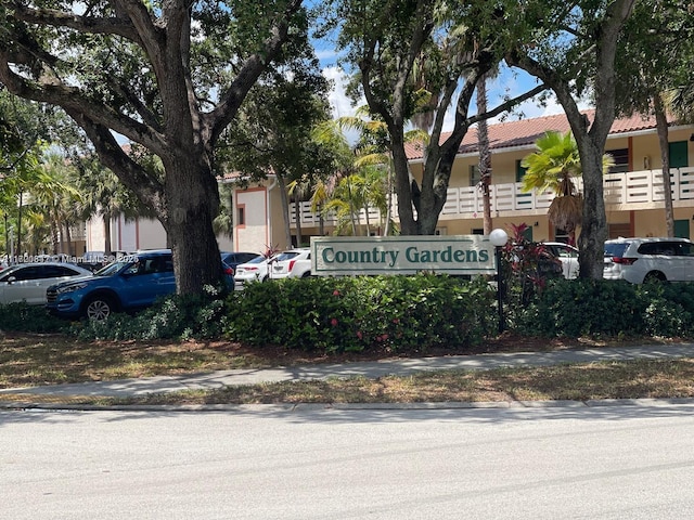 view of community sign