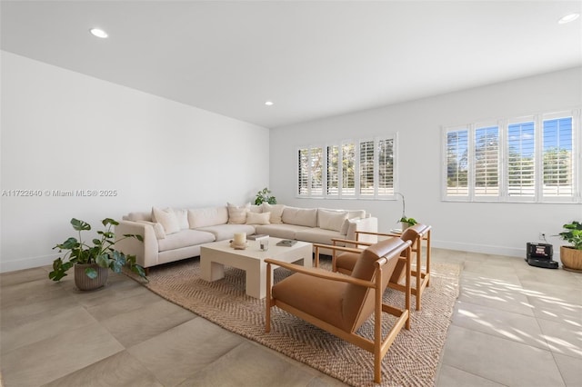 living room with plenty of natural light