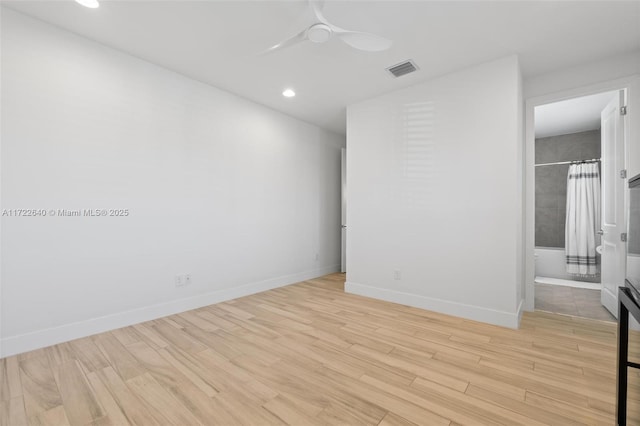 unfurnished room with ceiling fan