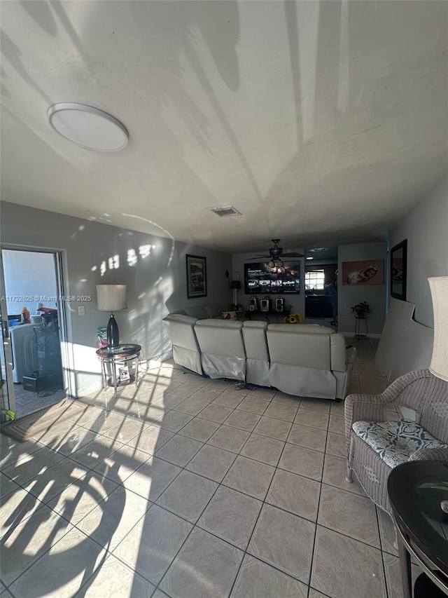 view of tiled living room