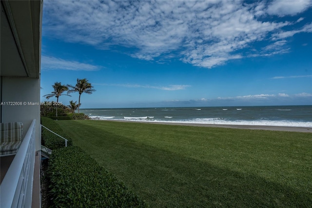 water view featuring a beach view