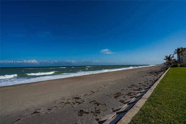 property view of water featuring a view of the beach