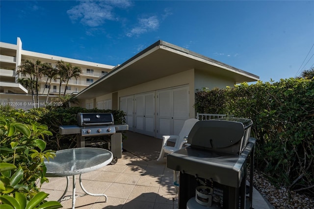 view of patio with area for grilling