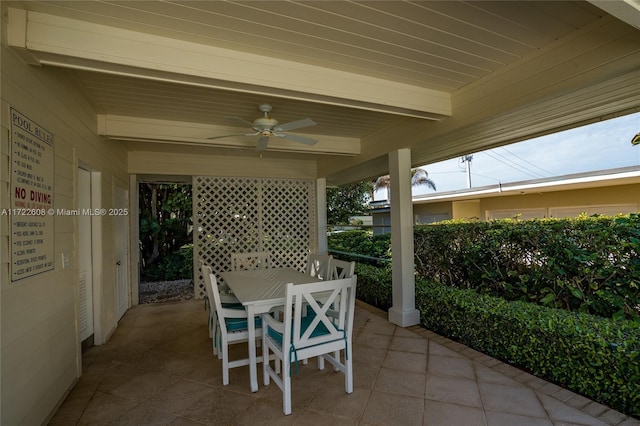 view of patio / terrace with ceiling fan