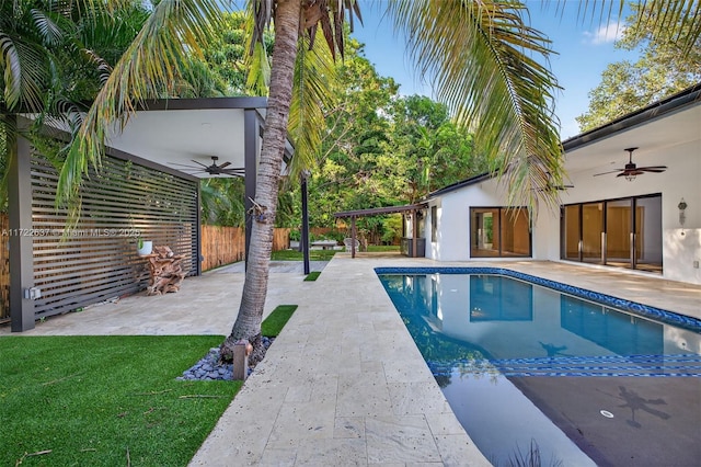 1511 SW 30th Pl, Fort Lauderdale, FL 33315 - view of swimming pool with ceiling fan and a patio area