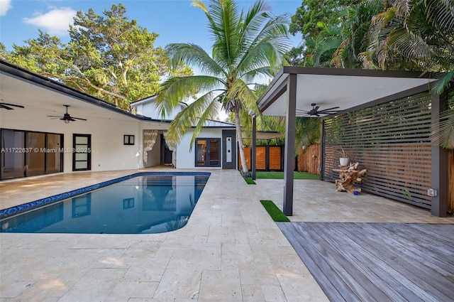 1511 SW 30th Pl, Fort Lauderdale, FL 33315 - outdoor pool featuring ceiling fan and a patio