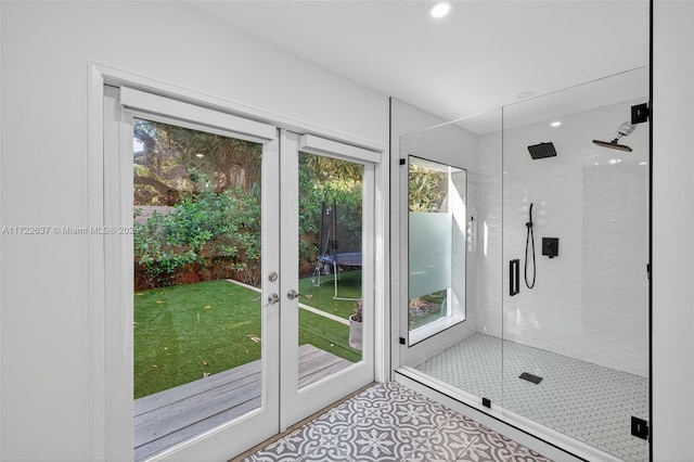 1511 SW 30th Pl, Fort Lauderdale, FL 33315 - doorway to outside with french doors, plenty of natural light, recessed lighting, and tile patterned floors