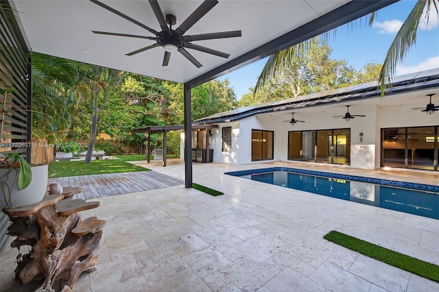 1511 SW 30th Pl, Fort Lauderdale, FL 33315 - outdoor pool featuring ceiling fan and a patio