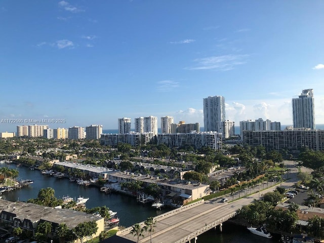 city view featuring a water view