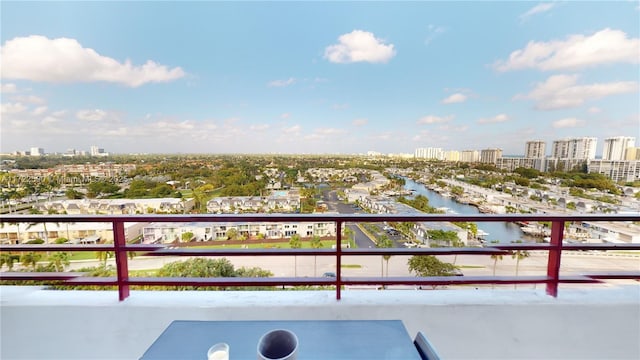 balcony with a water view