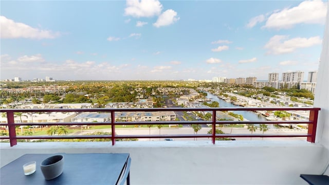 balcony with a water view