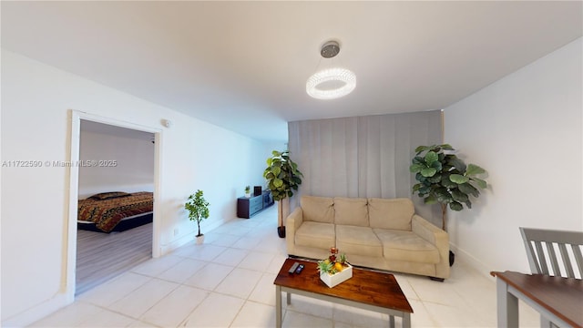 view of tiled living room