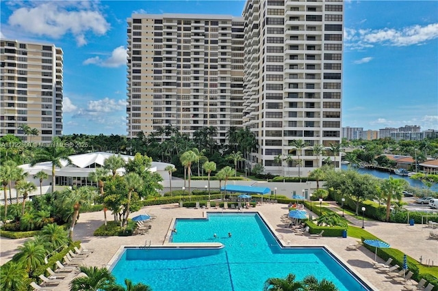 view of pool with a patio