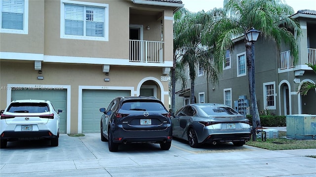 view of building exterior with a garage