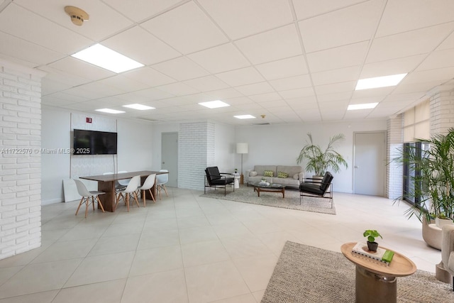 1408 Brickell Bay Dr Unit 1116, Miami, FL 33131 - tiled living room with a drop ceiling