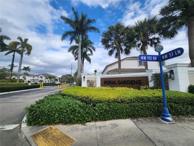 view of community sign