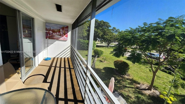 view of sunroom