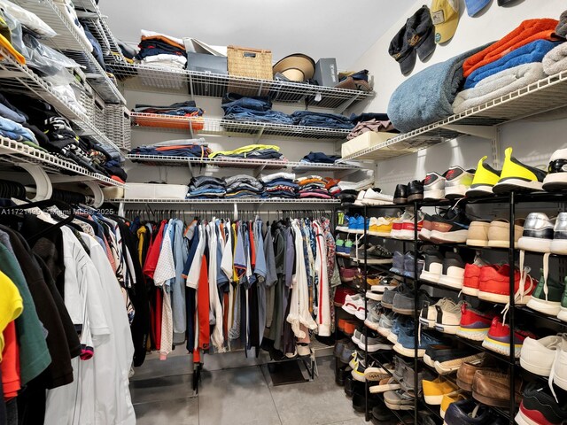 view of walk in closet