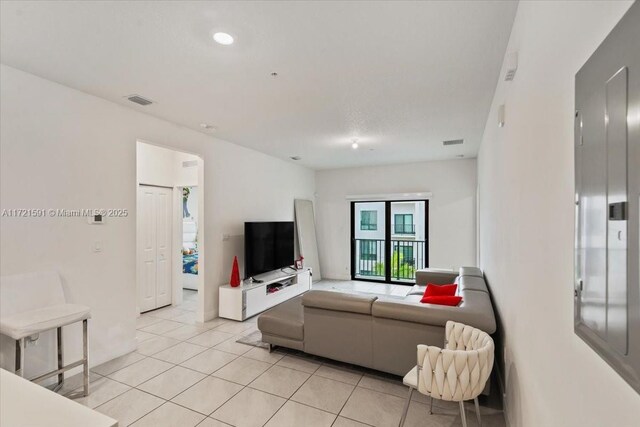 view of tiled living room