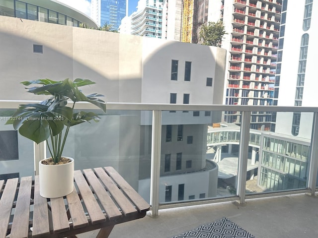 balcony featuring a view of city