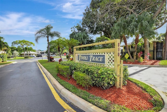 view of community sign