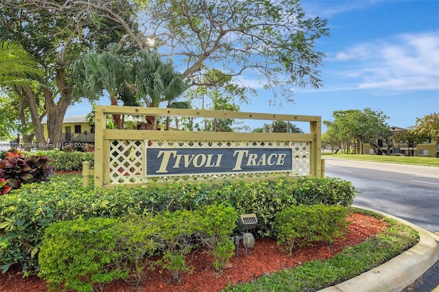 view of community sign