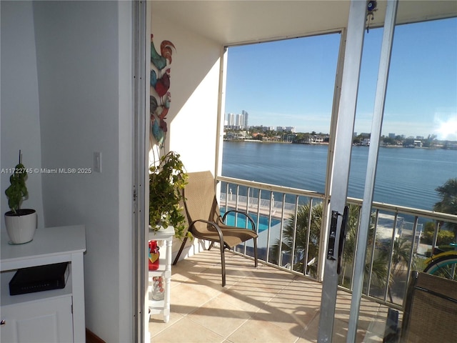 balcony with a water view