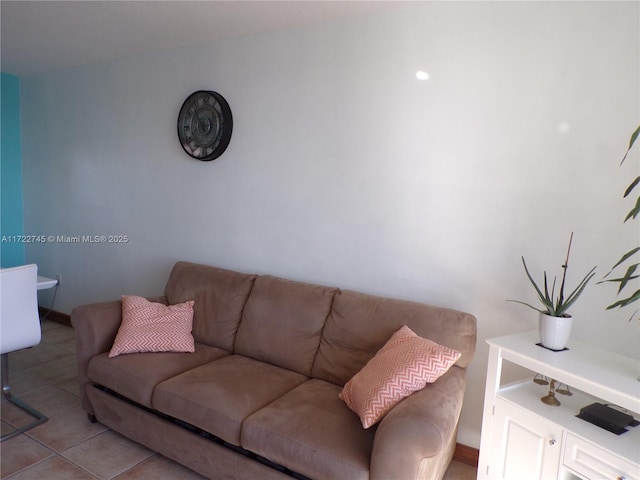 view of tiled living room