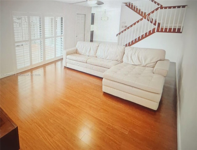 living room featuring hardwood / wood-style flooring