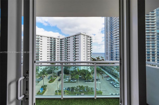 balcony featuring a view of city