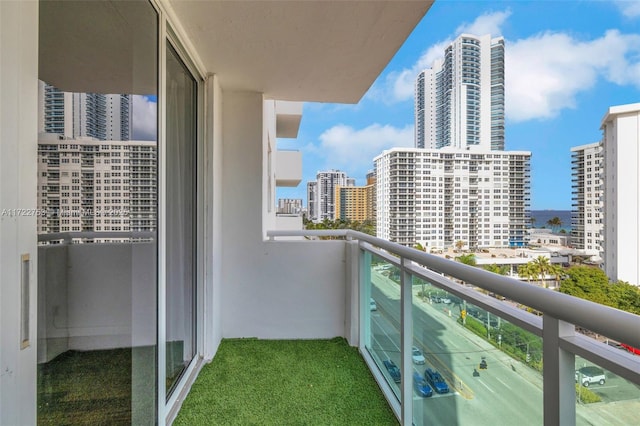 balcony with a view of city