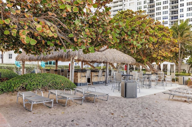 view of home's community with an outdoor bar and a gazebo