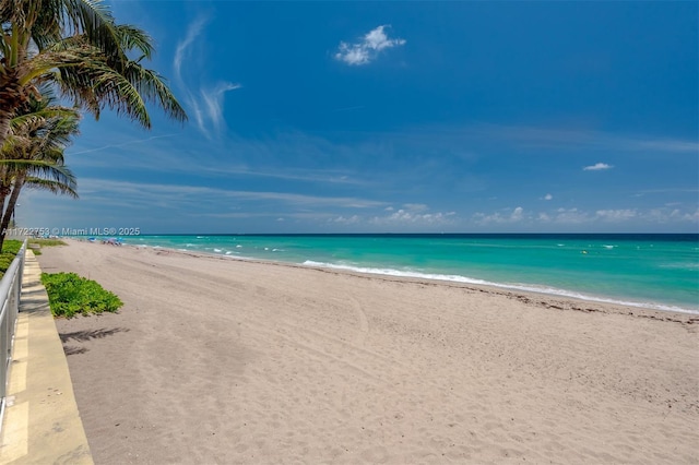 water view featuring a beach view