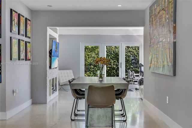 dining space with french doors