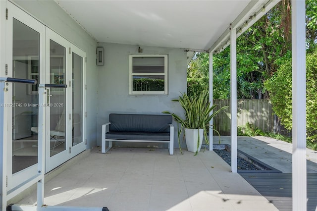 view of patio featuring french doors