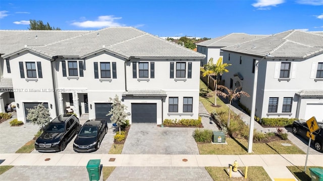 view of property with a garage