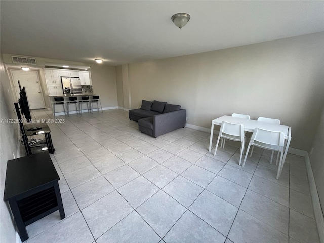 view of tiled living room