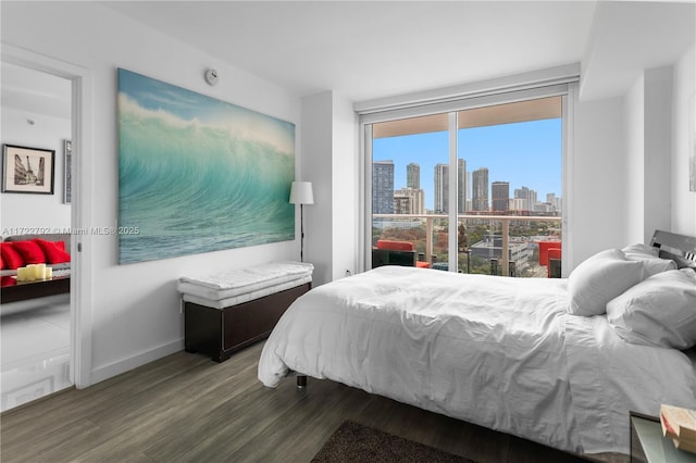 bedroom featuring wood-type flooring