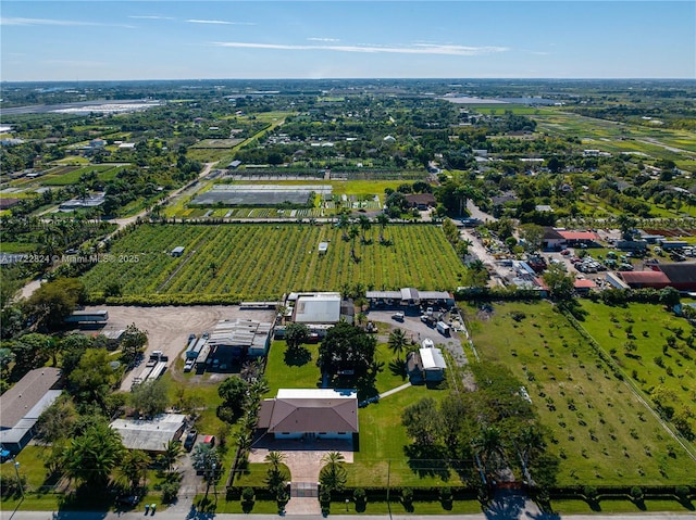 drone / aerial view with a rural view